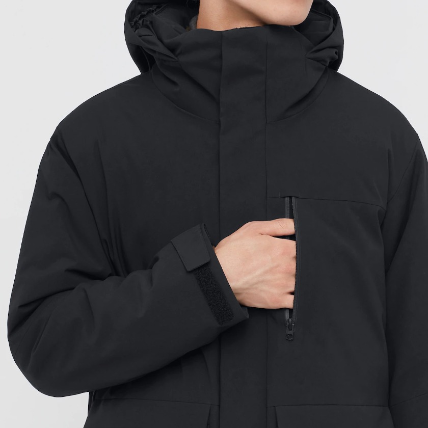 ハイブリッドダウンパーカー