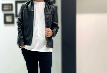 ライダースと白Tシャツ