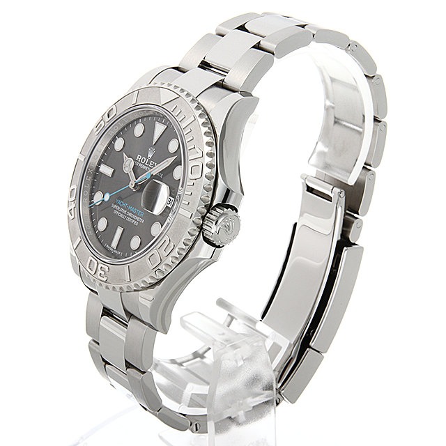 ダークグレーにブルーの針が映える