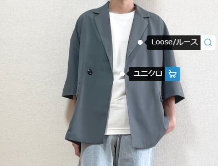 コーデ1：ブルー×白Tシャツ