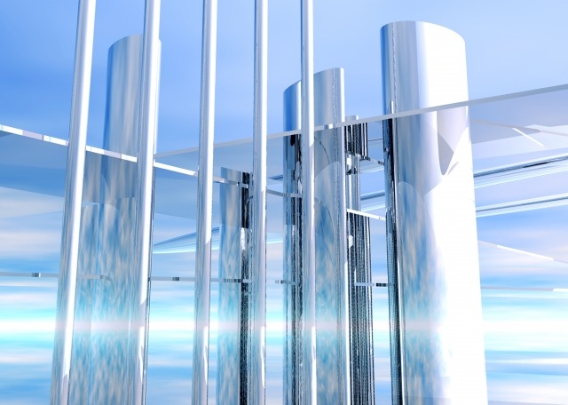 青文字盤＋シルバーケースで近未来風