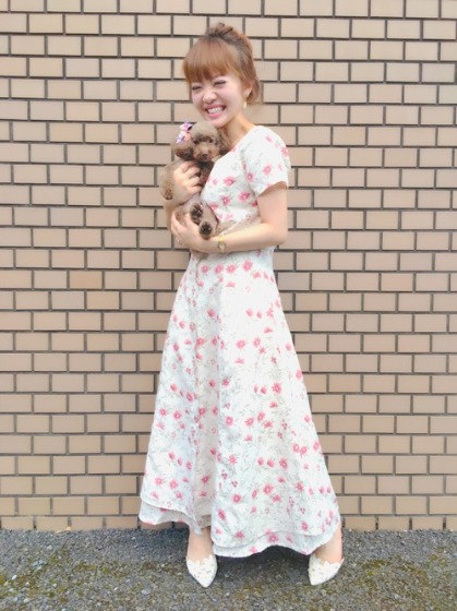 ジルスチュアート腕時計×花柄ロングワンピ