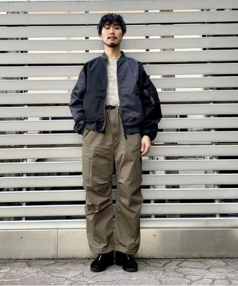 MA−1(黒)おしゃれコーデ⑨BEAMS MEN