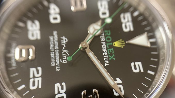 ロレックス・エアキング「ブラックアウト」：文字盤のデザイン