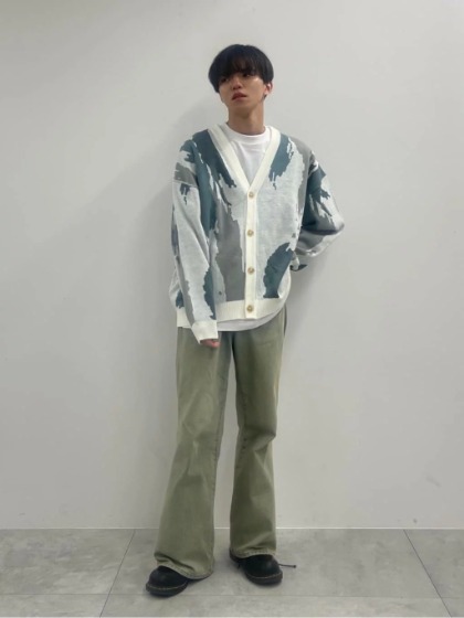 オーバーサイズTシャツ×カーディガン