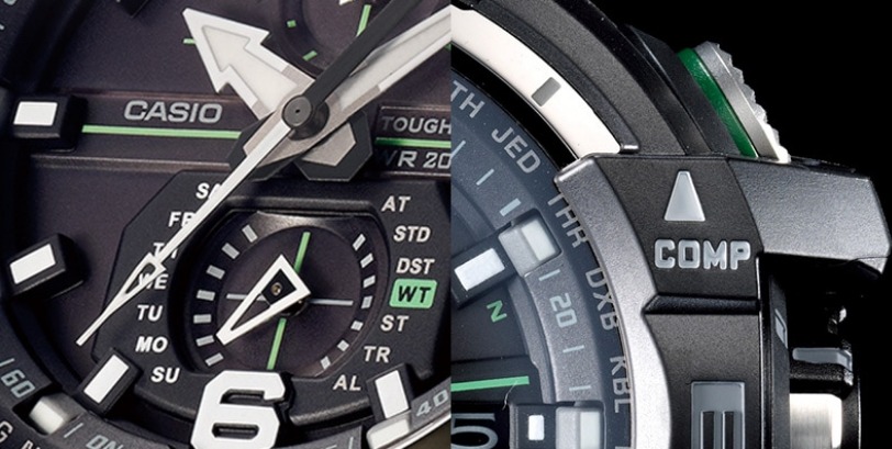 ①時刻モードでDボタンを押してワールドタイムモードにする