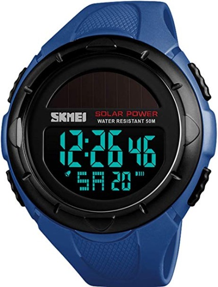 スマートウォッチ ソーラー ビッグフェイス LED 