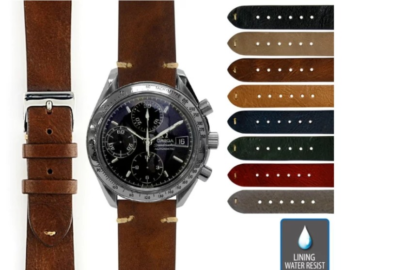 革ベルト オメガスピードマスター用 mano-a-mano