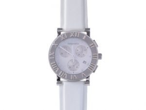 ティファニー アトラス クロノグラフ SS/革 シェル 9Pダイヤ