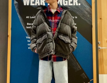 レッド×チェックネルシャツ