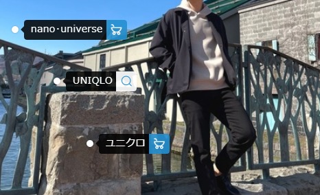 黒ブルゾン×ベージュパーカー