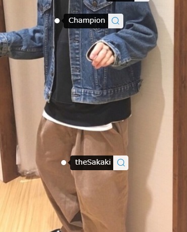 着こなし2：ワイドパンツ＋スニーカー