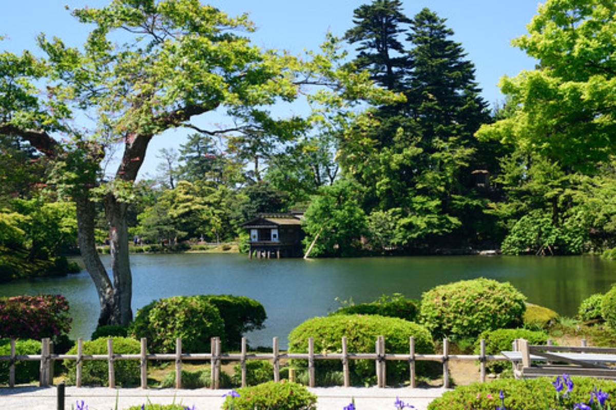 日本三大名園セット】井深千代子 画（肉筆・油彩） 偕楽園・後楽園・兼