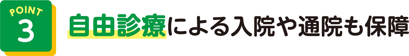 POINT3 自由診療による入院や通院も保障