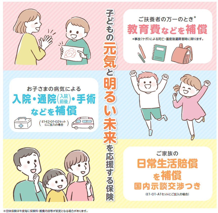 コープの団体こどもの保険「元気組」のイメージ
