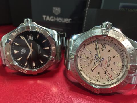 ブライトリング BREITLING コルト QZ A74388 , TAG HEUER アクアレーサー WBY4839