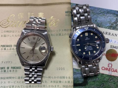 ロレックス ROLEX デイトジャスト 16220 , オメガ シーマスター300 2551.80