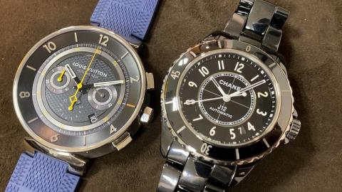 シャネル CHANEL J12 38mm H5697 , ルイヴィトン タンブール ムーン クロノ Q8D40