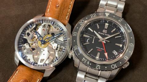 セイコー SEIKO GS GMT スプリングドライブ SBGE201 , TISSOT コンプリカシオン スケレッテ T070.405.16.411.OO