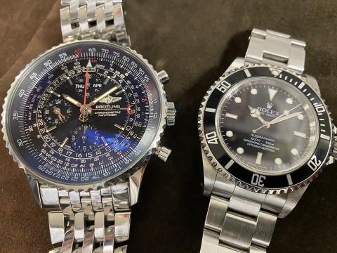 ロレックス ROLEX サブマリーナー 14060M V番 , ブライトリング ナビタイマー1884 A21350