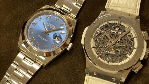 ロレックス ROLEX デイトジャスト41 126300 , Hublot アエロフュージョン オールホワイト 525.NE.0127.LR