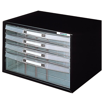 ナカバヤシ アバンテケースA4 横型 4段 AL-W4-D黒