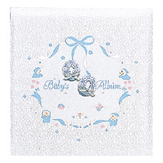 ＼アルバムづくり応援キャンペーン中!／ 【★刺繍名入れ代込】ナカバヤシ フエルアルバム 誕生用 ベビーアルバム L　 ア-LB-350-B　ブルー