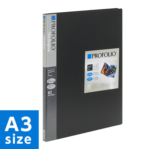 ナカバヤシ プロフォリオ ポケットアルバム / A3判 24ポケット(48枚収納) ブラック IA-12-A3N