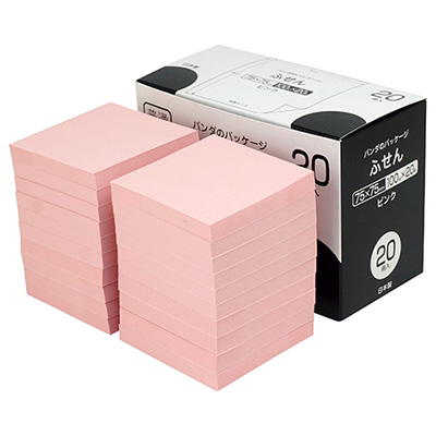 ナカバヤシ パンダのパッケージ付箋 20冊パック ピンク FSP7575-20P