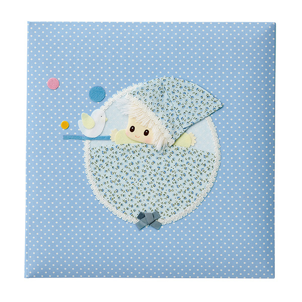 ＼アルバムづくり応援キャンペーン中!／ 【★刺繍名入れ代込】ナカバヤシ フエルアルバム 誕生用 メリー A-LBP-3501-B ブルー