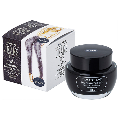 TACCIA 万年筆用インク（水性染料）　すなおいろ・ジーンズインク 40ML　ブラック　TFPI-WD401-1