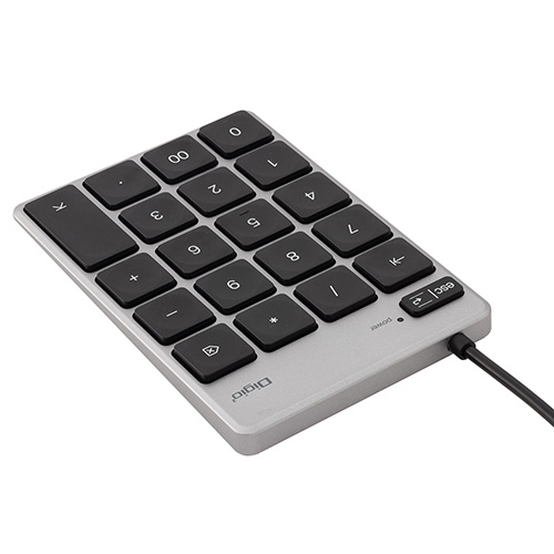 ナカバヤシ Mac用有線薄型テンキーボード/グレーボディ×ブラック