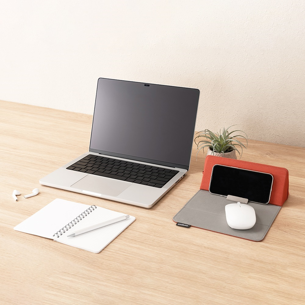 スマウス マウスパッド付きマルチケース テラコッタレッド