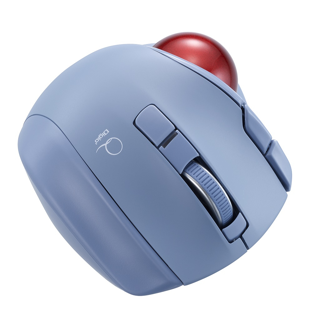 小型無線静音5ボタン レーザー式親指トラックボール／ブルー MUS