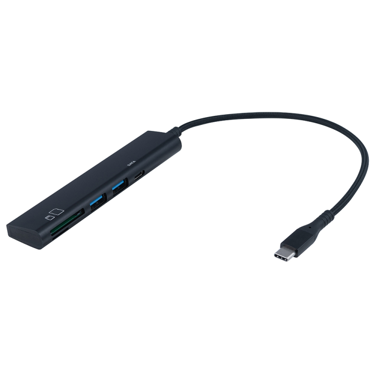 ナカバヤシ USB3G1Type-C3Pアルミコンボハブ/ブラック COM-C3SD143BK (tm)