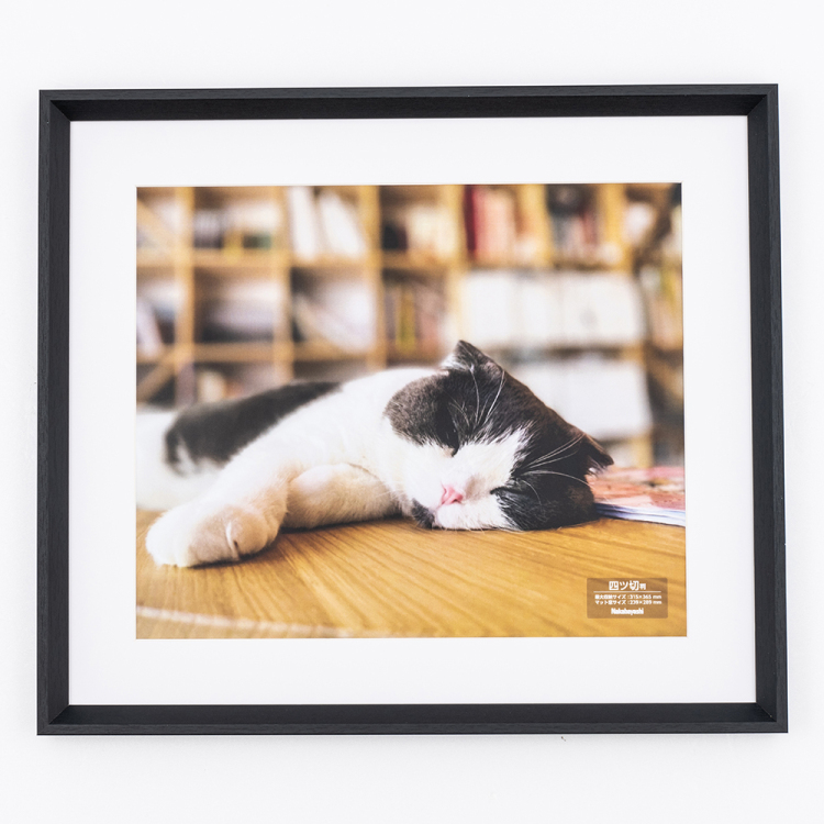 ナカバヤシ 木製写真額／四ツ切／ブラック F-SW-122-D
