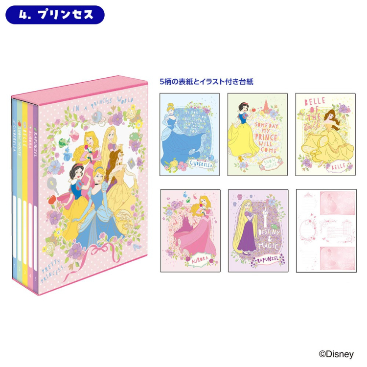 ナカバヤシ ディズニーキャラクター/プリンセス 5冊BOXポケット