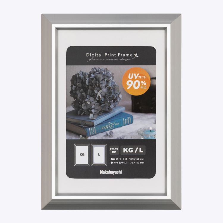 ナカバヤシ デジタルプリントフレーム アルミ KG判/L判 シルバー F-DPA-KG-SV