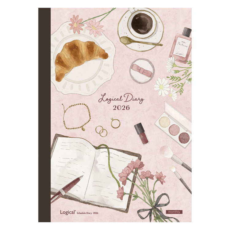 【2026年度版 手帳】 ナカバヤシ ロジカルダイアリー2026月間ノートタイプH／B6／ピンク NS-B602H-26A1【ポスト投函1】