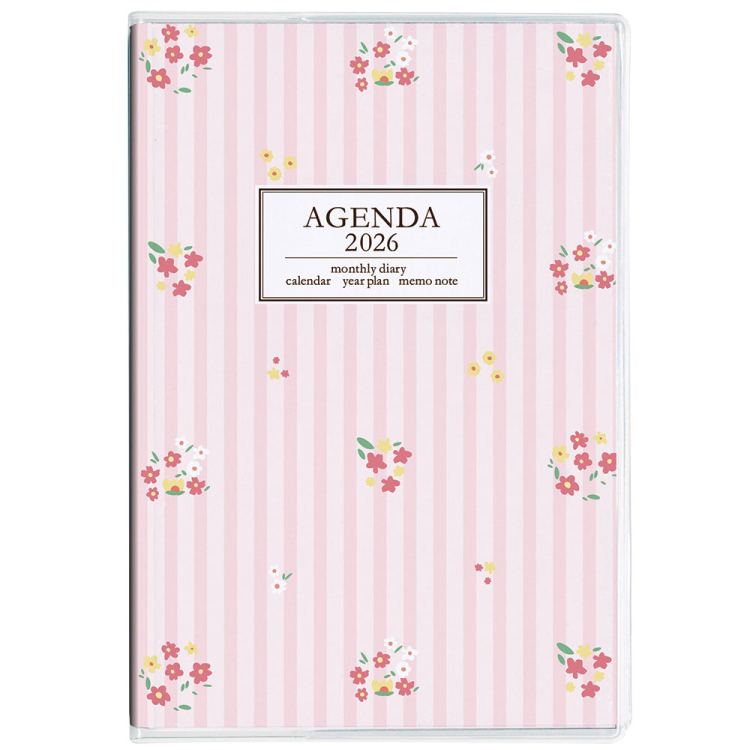 【2026年度版 手帳】 ナカバヤシ ノートダイアリー2026/A6/フラワーピンク NS-A601-26FP【ポスト投函1】