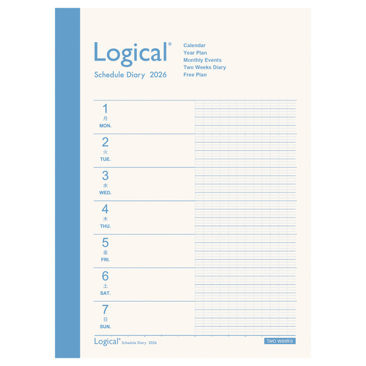 【2026年度版 手帳】 ナカバヤシ ロジカルダイアリー2026見開き2週間A/A6/ホワイト NS-A604-26AW【ポスト投函1】