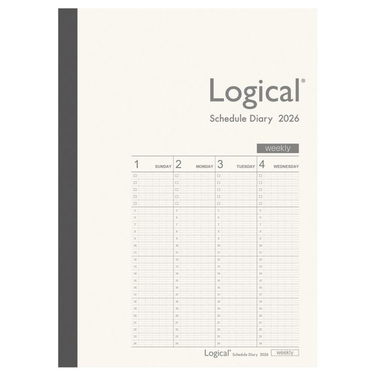【2026年度版 手帳】 ナカバヤシ ロジカルダイアリー2026週間バーチカルB/B5/ホワイト NS-B503-26BW【ポスト投函1】