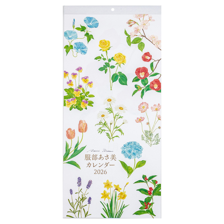 【2026年度版 カレンダー】 ナカバヤシ FSC-MX/壁掛けカレンダー2026花イラスト/A2スリム COC-CLH-A2SFI-26