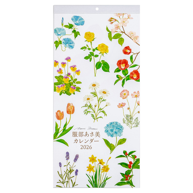 【2026年度版 カレンダー】 ナカバヤシ FSC-MX/壁掛けカレンダー2026花イラスト/4切スリム COC-CLH-B3SFI-26