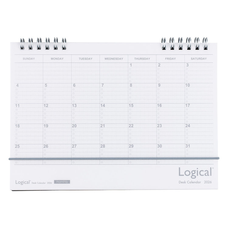【2026年度版 カレンダー】 ナカバヤシ ロジカル卓上カレンダー2026リングタイプ/A5/ホワイト CLT-A502-26W