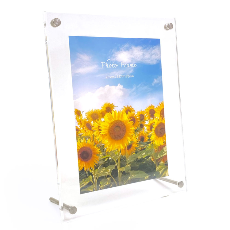 ナカバヤシ アクリルピクチャーフォトフレーム テーパー加工 2L判 スタンドタイプ 写真立て IT-FL-A01-2L