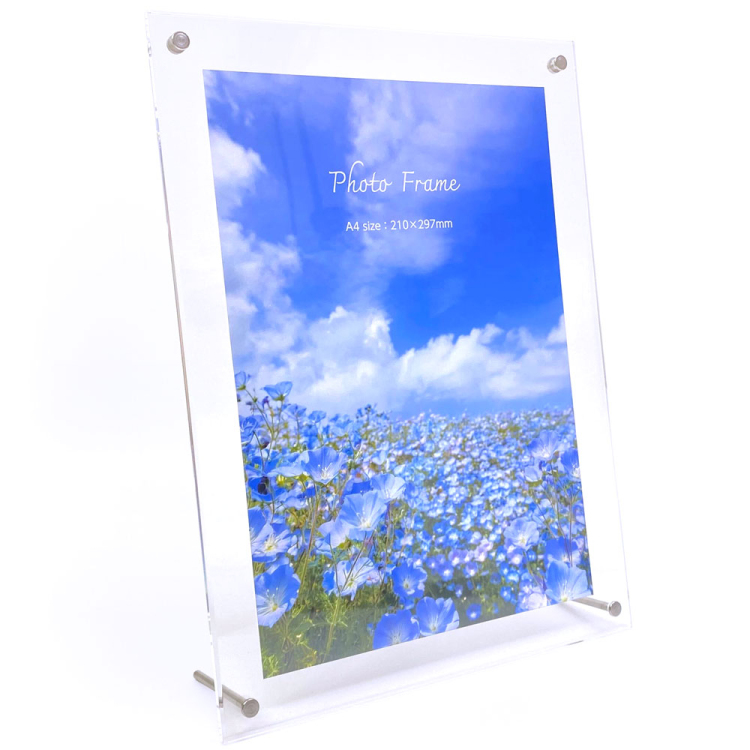 ナカバヤシ アクリルピクチャーフォトフレーム テーパー加工 A4 スタンドタイプ 写真立て IT-FL-A01-A4