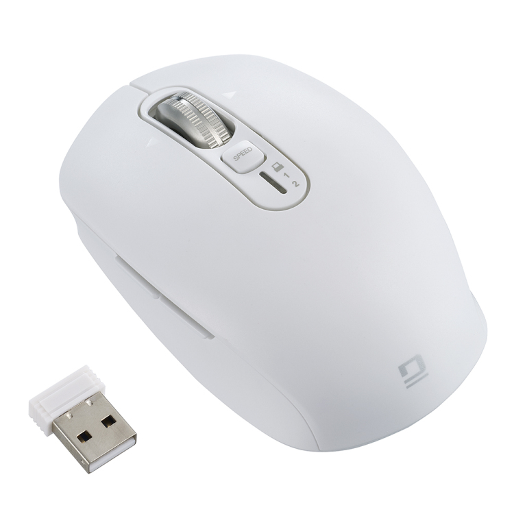 ナカバヤシ 【感動ホイールマウス】Bluetooth・USB無線(デュアル)静音5ボタンBlueLEDマウス Sサイズ/ホワイト MUS-DKF239W (tm)