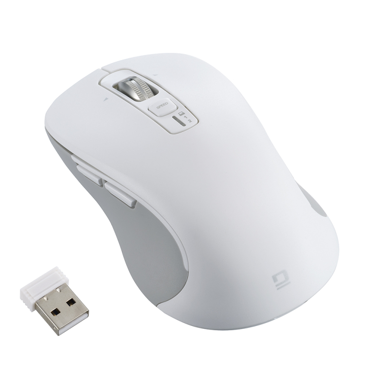 ナカバヤシ 【感動ホイールマウス】Bluetooth・USB無線(デュアル)静音5ボタンBlueLEDマウス Lサイズ/ホワイト MUS-DKF243W (tm)