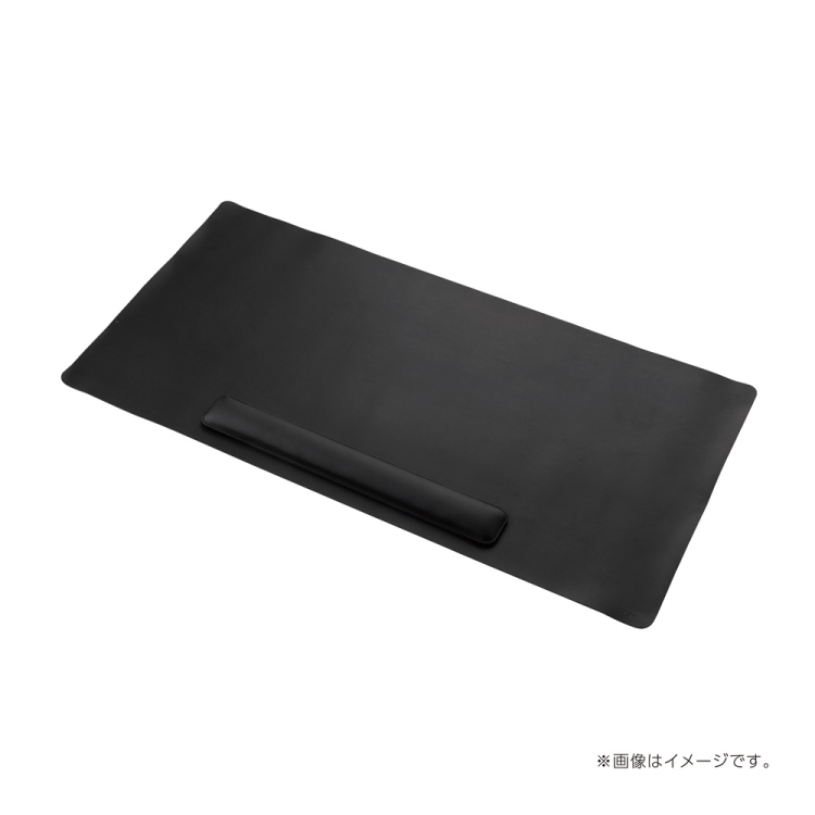 ナカバヤシ リストレスト付きPUレザーデスクマット/ブラック MUP-937BK (tm)の商品画像